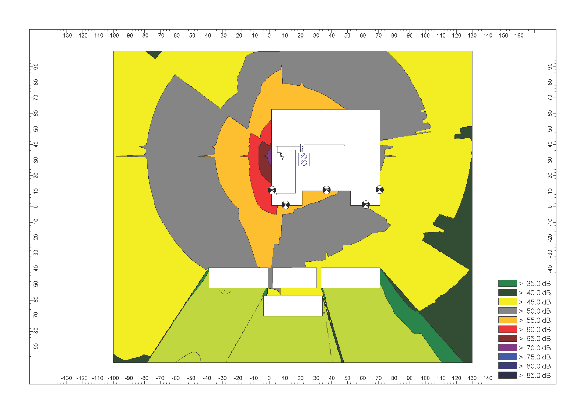 Acoustic Simulation for Rooftop Cooling Towers and Fans